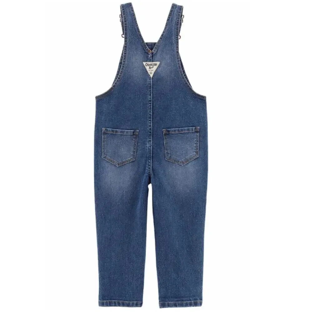 Oshkosh B'gosh Toddler Unisex Knit-Like Denim Overalls Size 9M